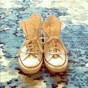 white high top converse size 10